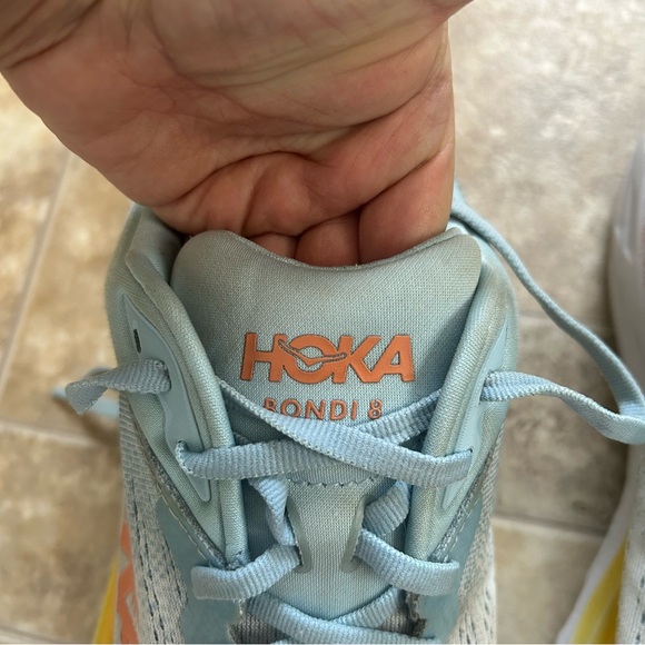 HOKA Bondi 8 Max Cushioned Road Running Shoes Women’s Size 11 Aqua NO INSOLES - Picture 6 of 16